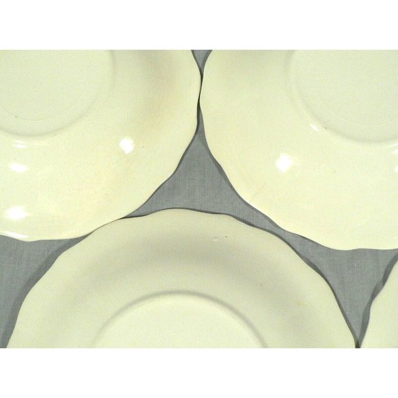 Tea Cup Saucers Scalloped Embossed Rim Floral Pattern in Center Set of 8 - Picture 5 of 10